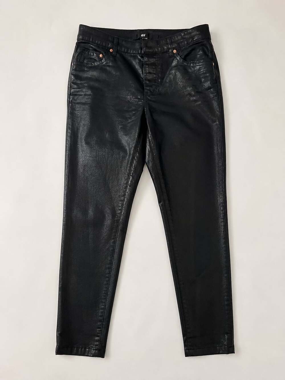 H&M Black Coated Skinny Jeans Size 4
